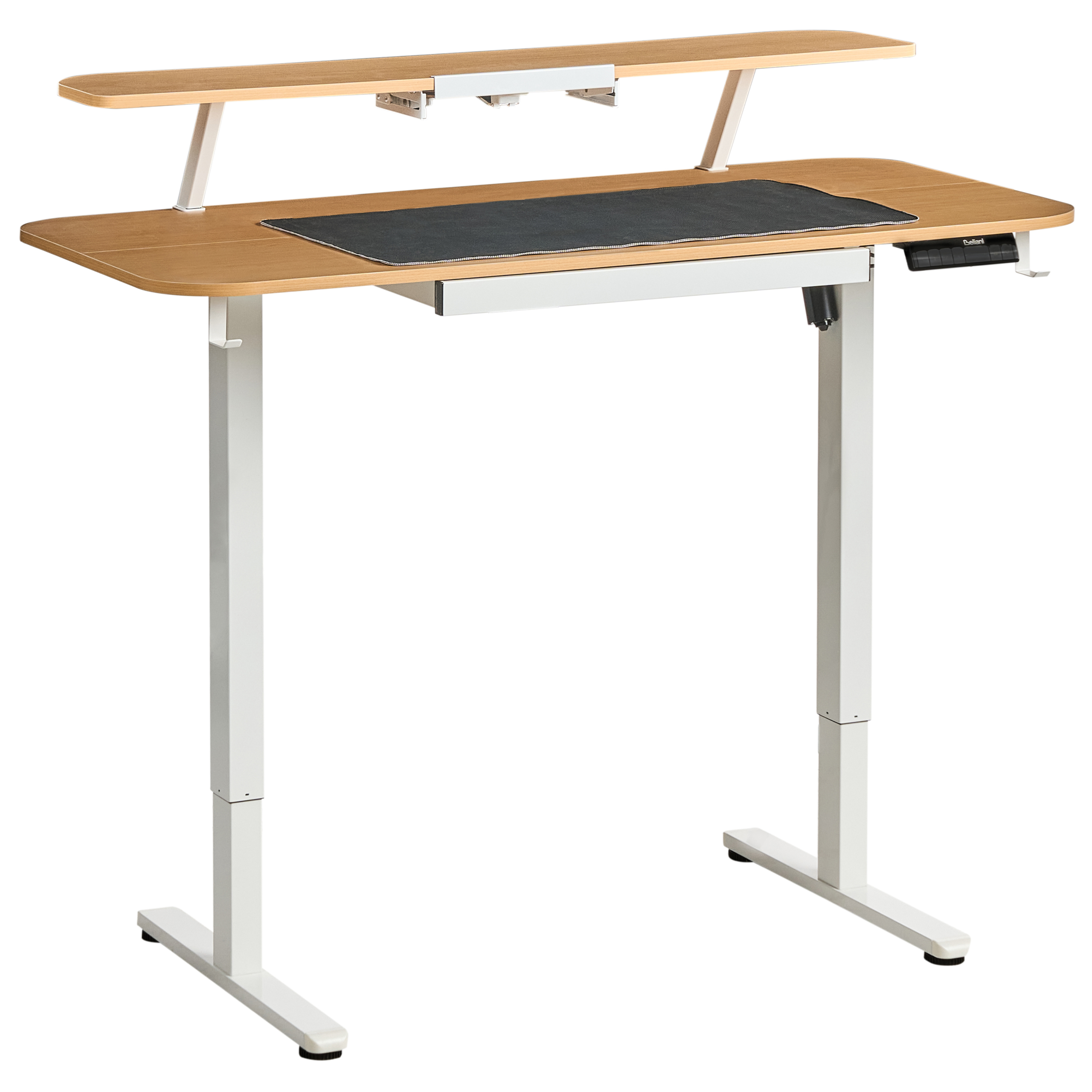 Työpöytä sähkösäädettävä WILBANKS 120 cm 60 cm USB-portilla Vaaleanruskea/valkoinen