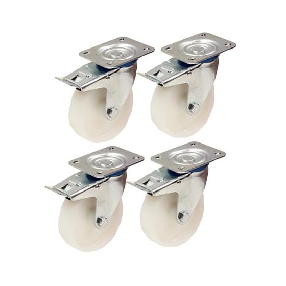 150mm 6" tuuman nailonpyörät - raskaat kääntyvät jarrulliset pyörät 300kg kukin -