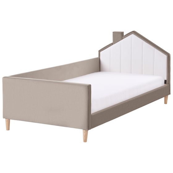 Lastensänky Talo sametti KERVAN 90 x 200 cm Ruskeanharmaa