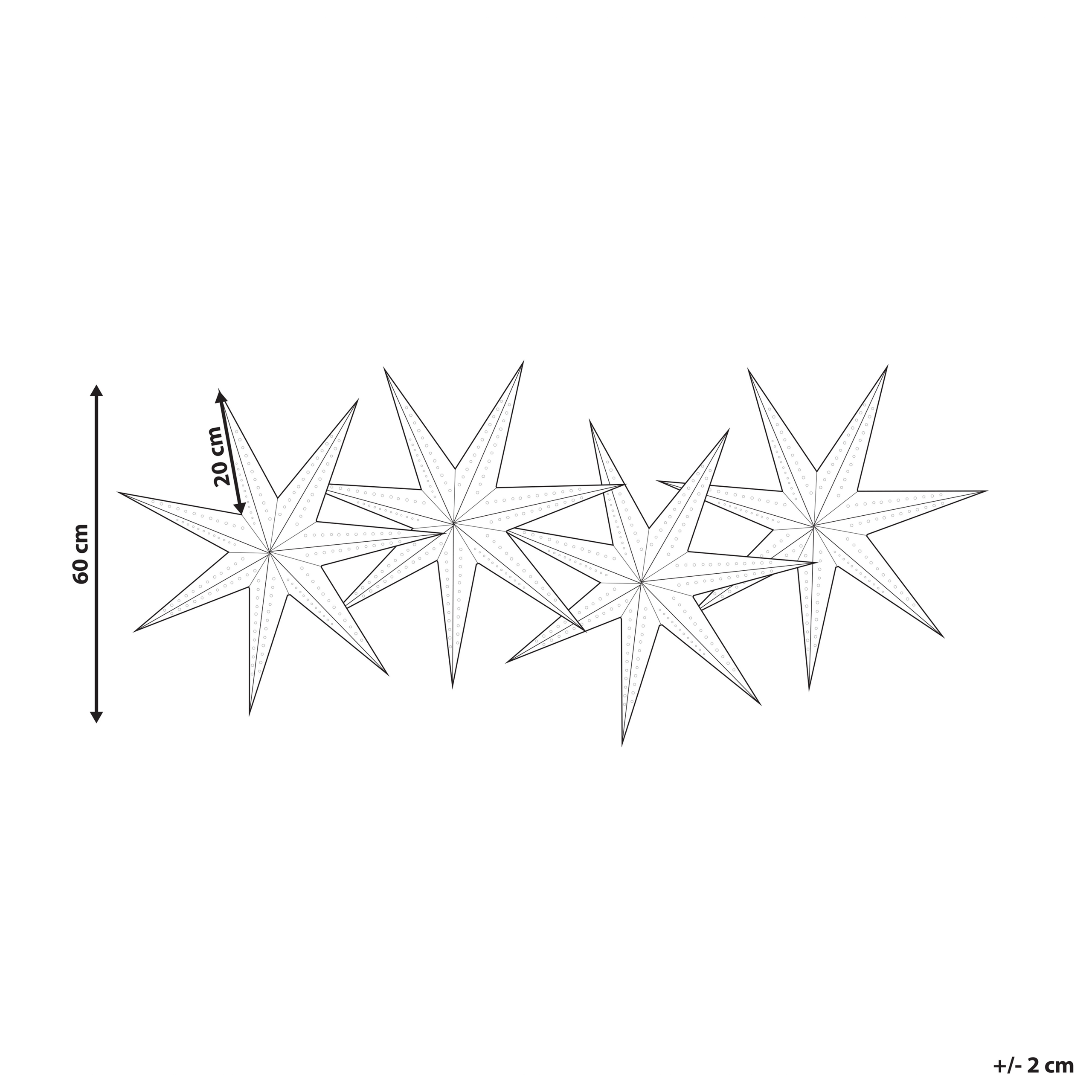 Seinäkoristesetti 4 kpl LED-valo  KAMET Tähti 60 cm Monivärinen