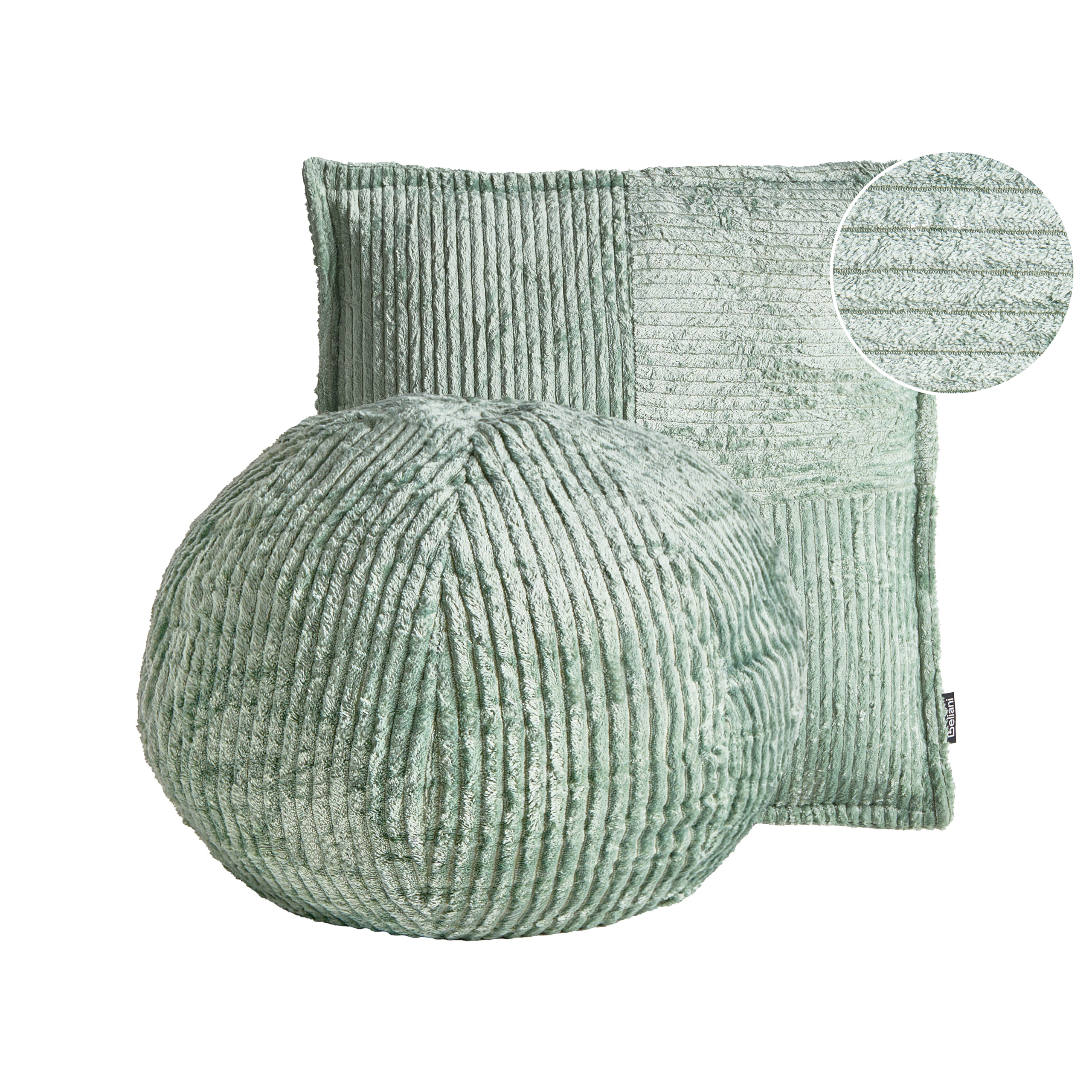 Koristetyynysetti 2 kpl MARANTA 30 x 30 cm 45 x 45 cm Vakosametti Vihreä Hillitty