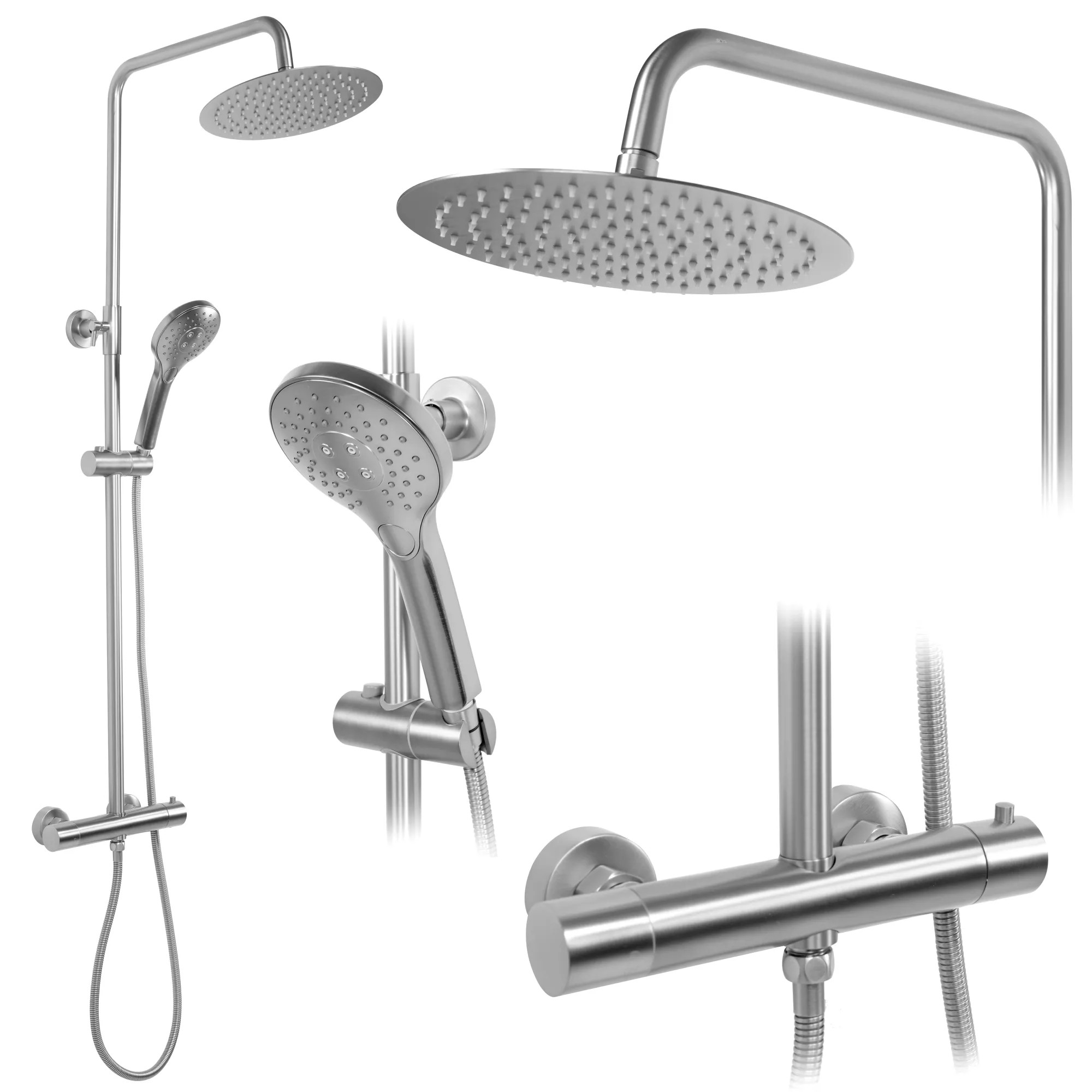 REA suihkusetti VINCENT THERMOSTAT harjattu nikkeli, 48X27X123,5CM