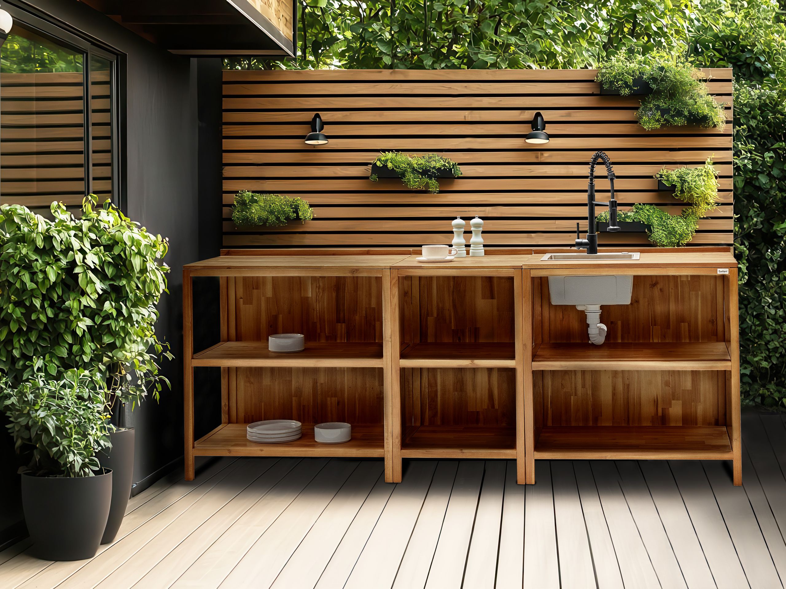 Ulkokeittiösaareke VENOSA akaasia Ruskea