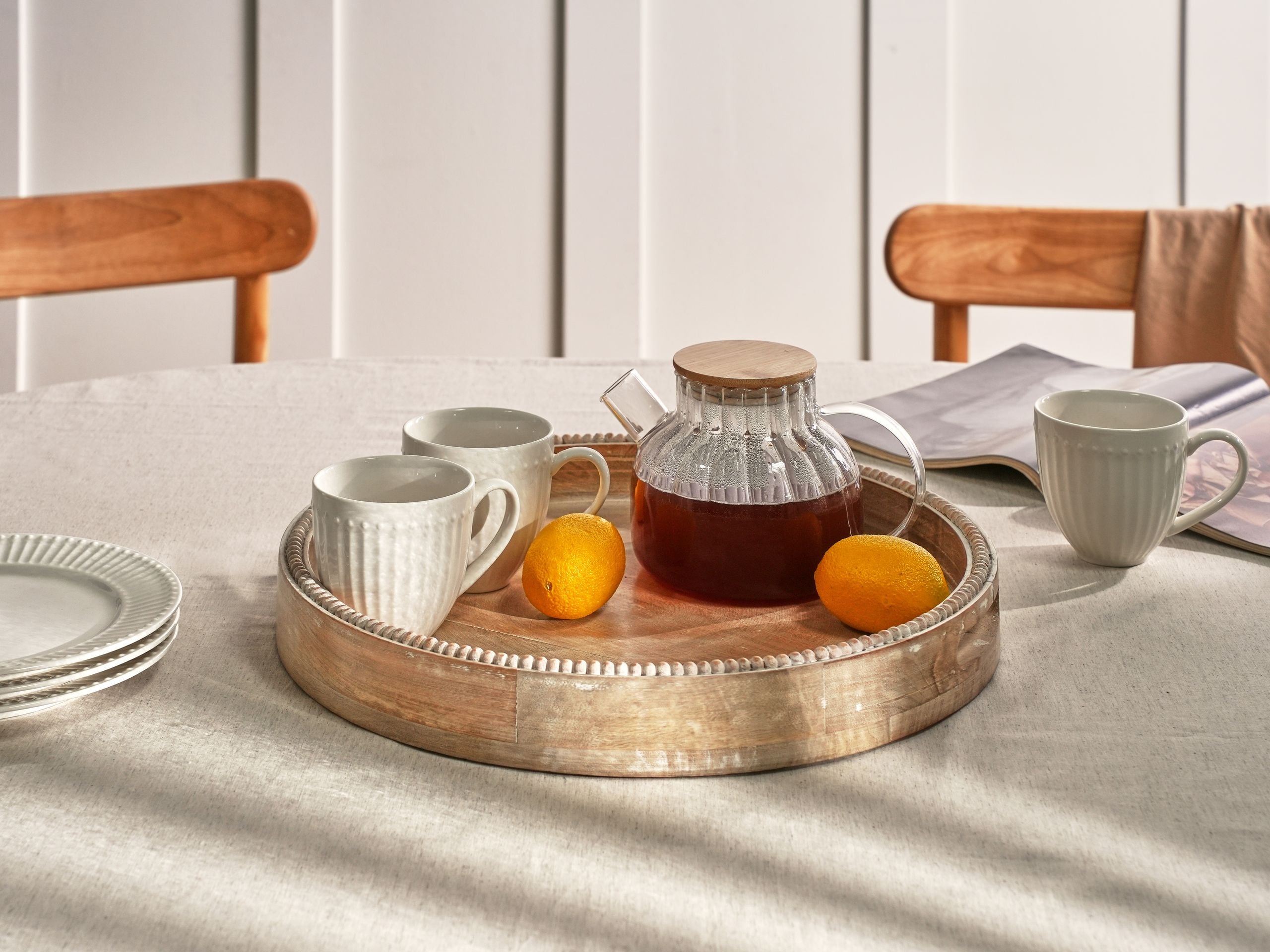 Tarjotin DAMANHUR mangopuu Vaaleanruskea