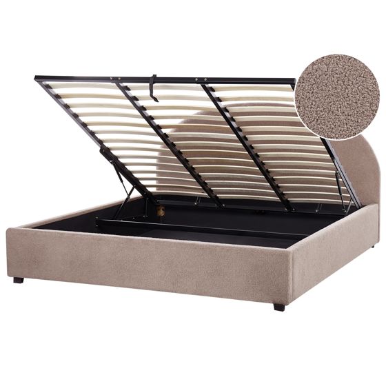 Sänky säilytystilalla buklee VAUCLUSE 180 x 200 cm Ruskeanharmaa