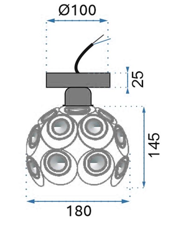 TOOLIGHT kattovalaisin APP203-1C musta, 17x18x17cm