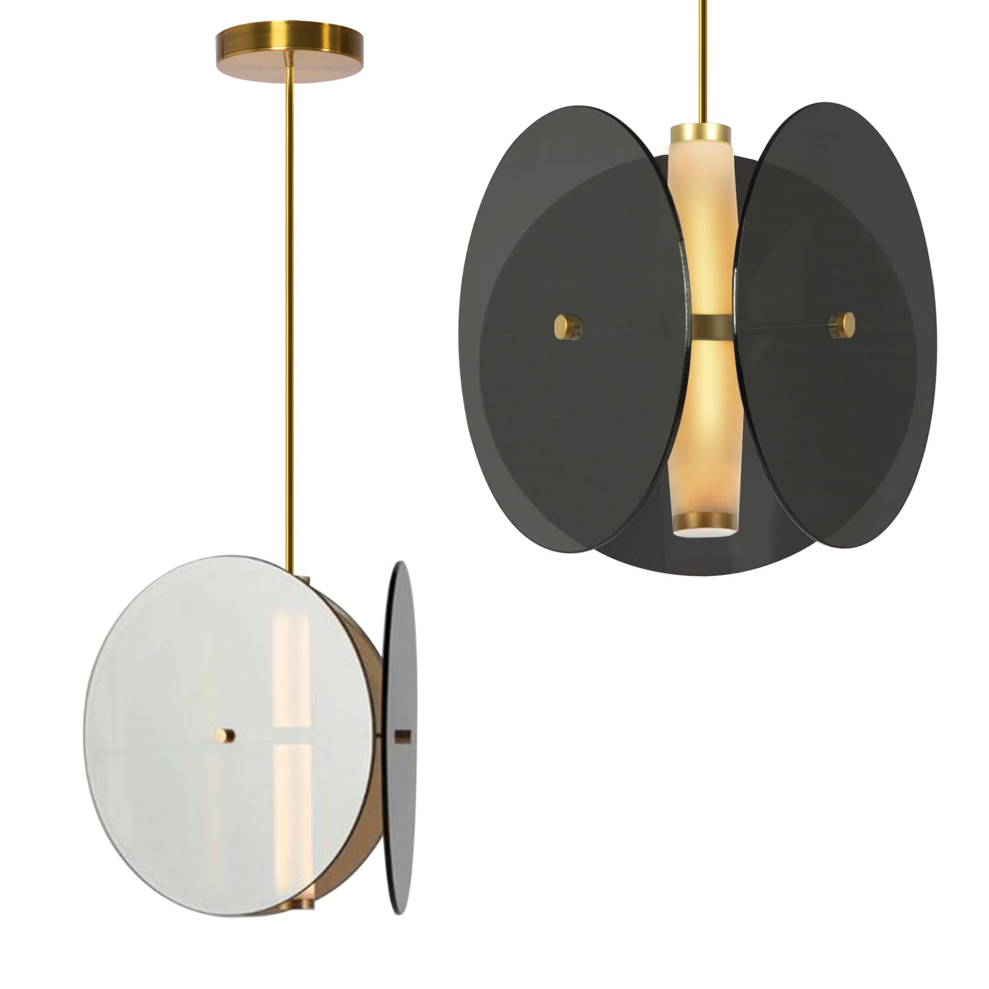 TOOLIGHT riippuva kattovalaisin APP1675-CP ROUND musta, 90x15x90cm