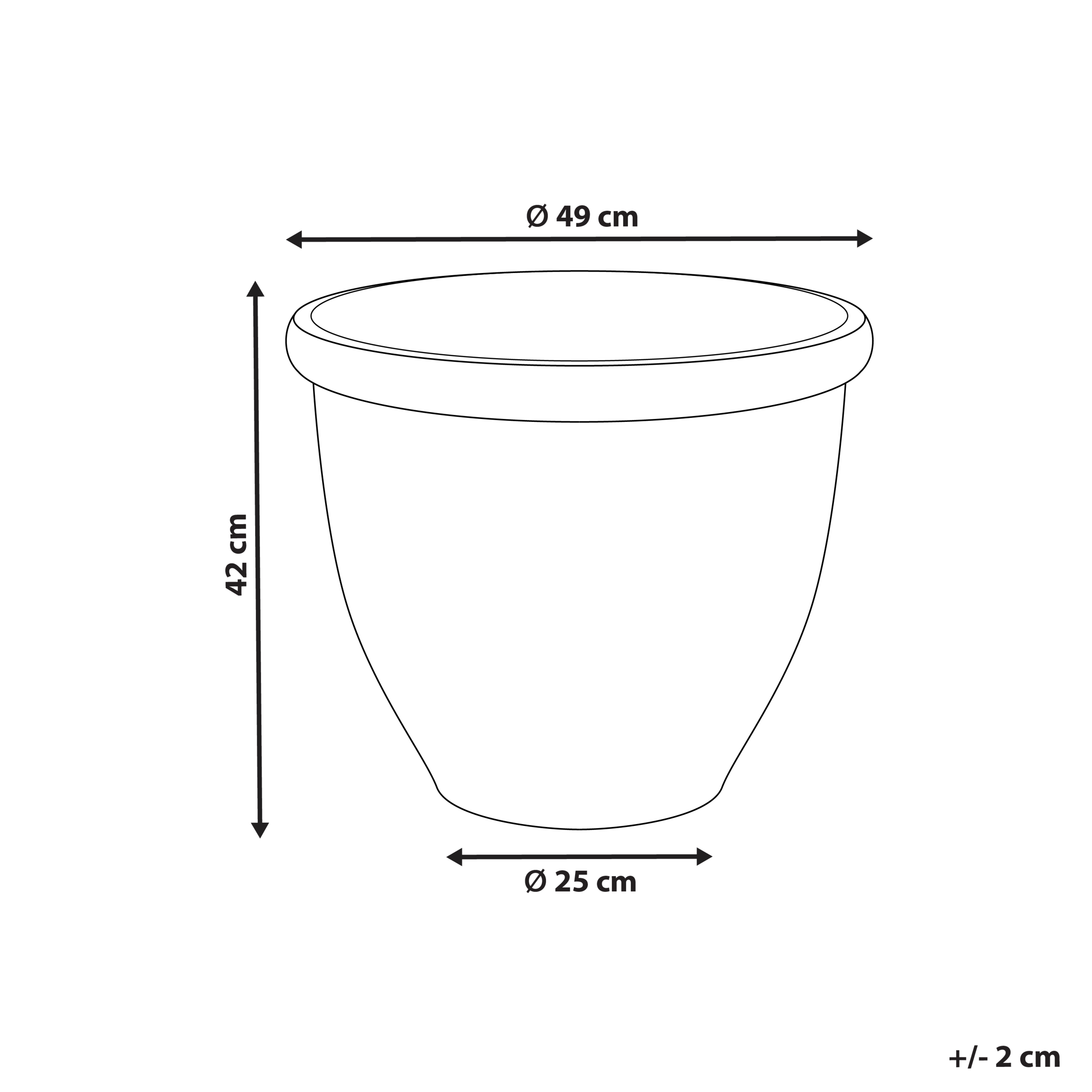 Kukkaruukku TESALIA 49 cm Harmaa