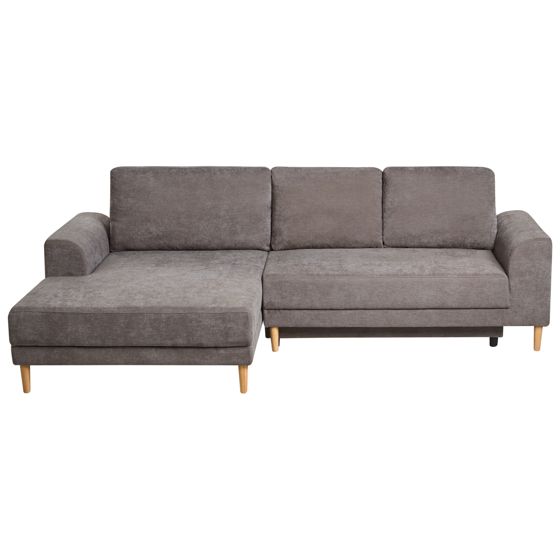 Kulmavuodesohva 3-istuttava NUBORG chenille Ruskeanharmaa Oikea