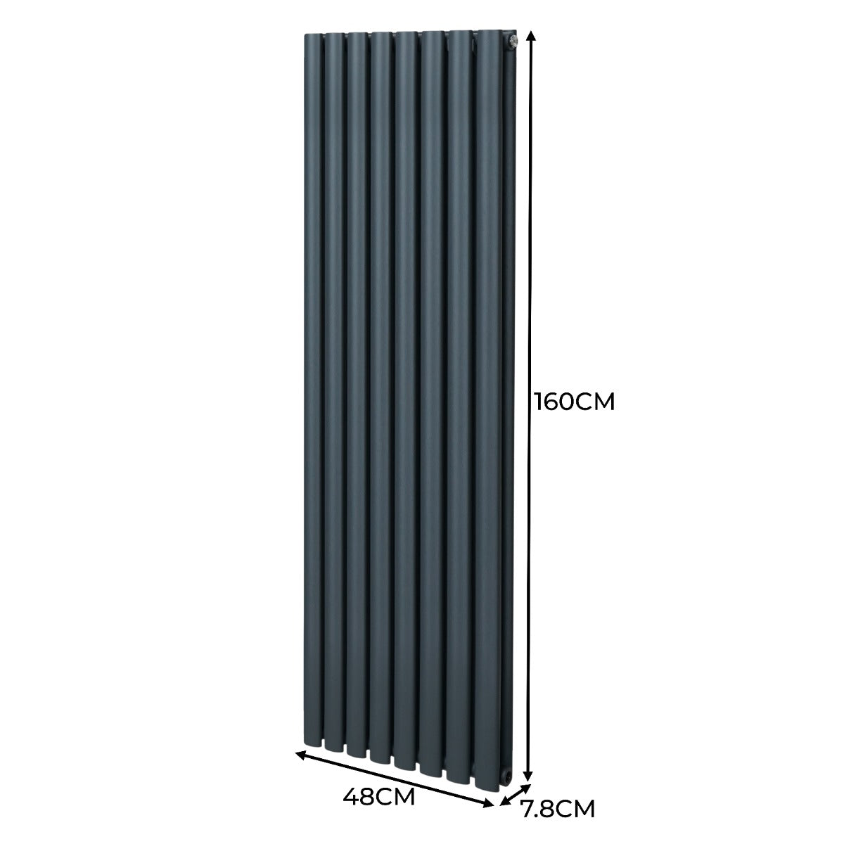 Soikea pylväspatteri – 1600 mm x 480 mm – Antrasiitinharmaa