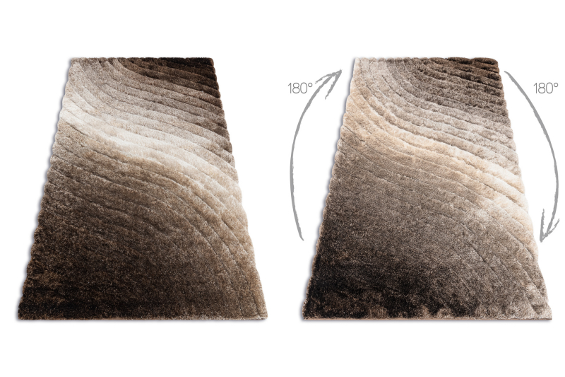 Matto moderni FLIM 006-B2 m, aallot - Rakenteellinen ruskea 120x160 cm