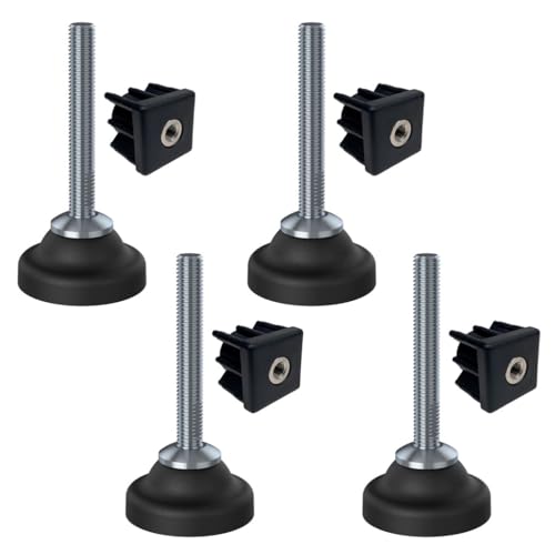 Ruostumattomat tasoitusjalat M10x70 muovijalka + insertit 30x30 M10 1.5mm 500kg 500kg