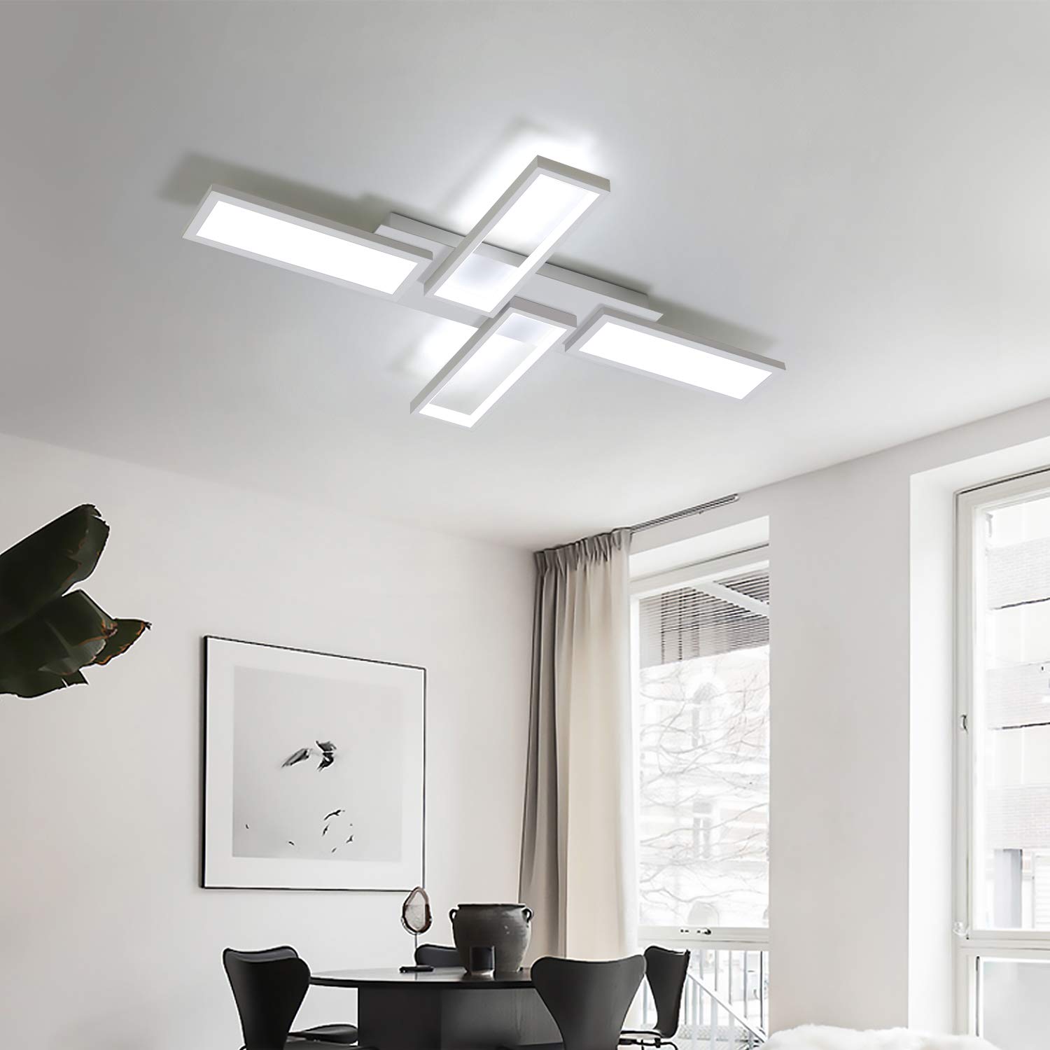 ZMH LED-kattovalaisin olohuoneeseen, valkoinen, himmennettävä, 58W