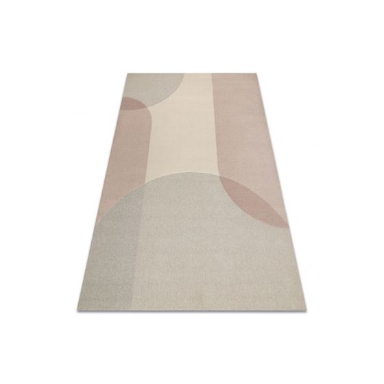 FLUX villamatto- Geometrinen loft beige / vaaleanpunainen