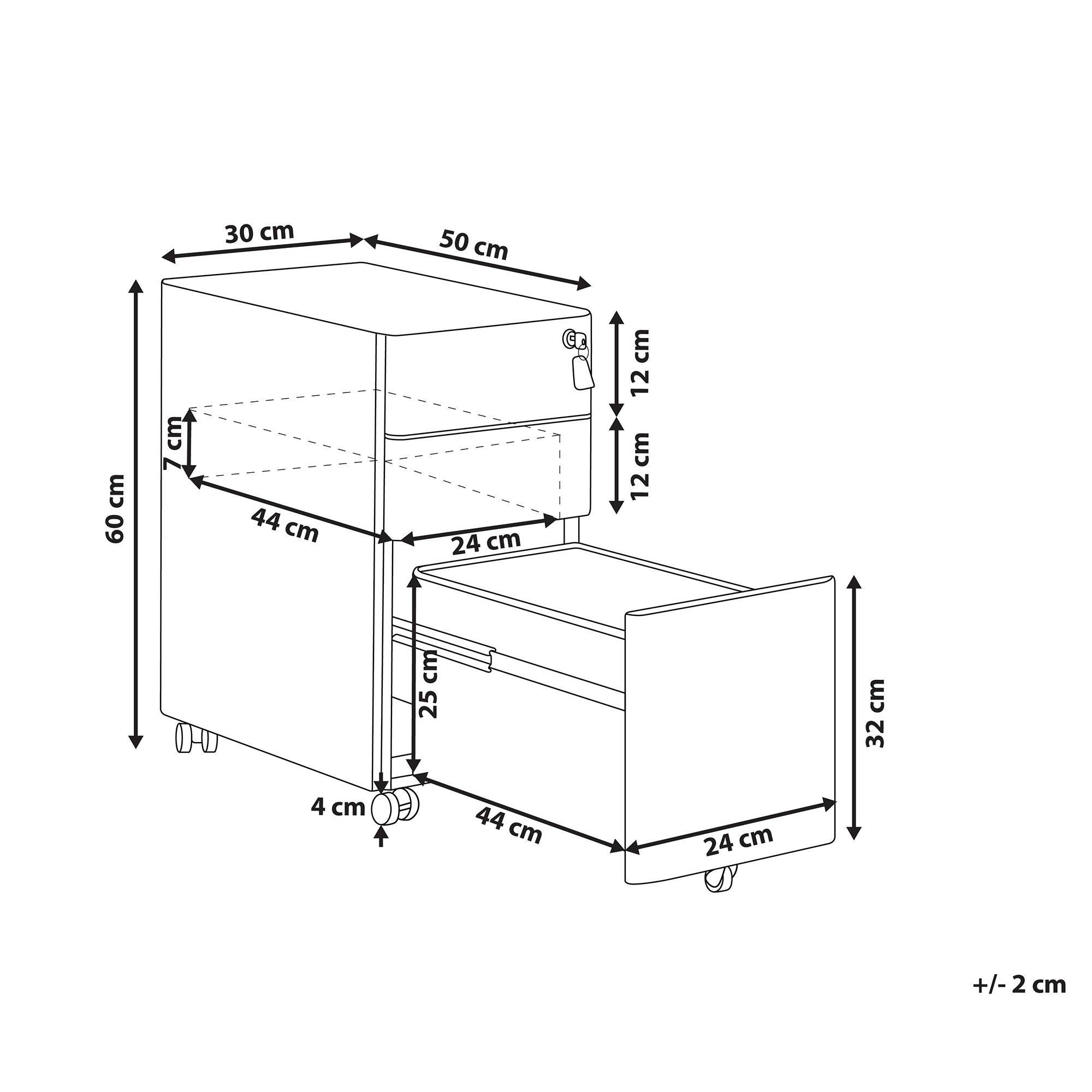 Säilytysyksikkö BOLSENA II metalli Punainen