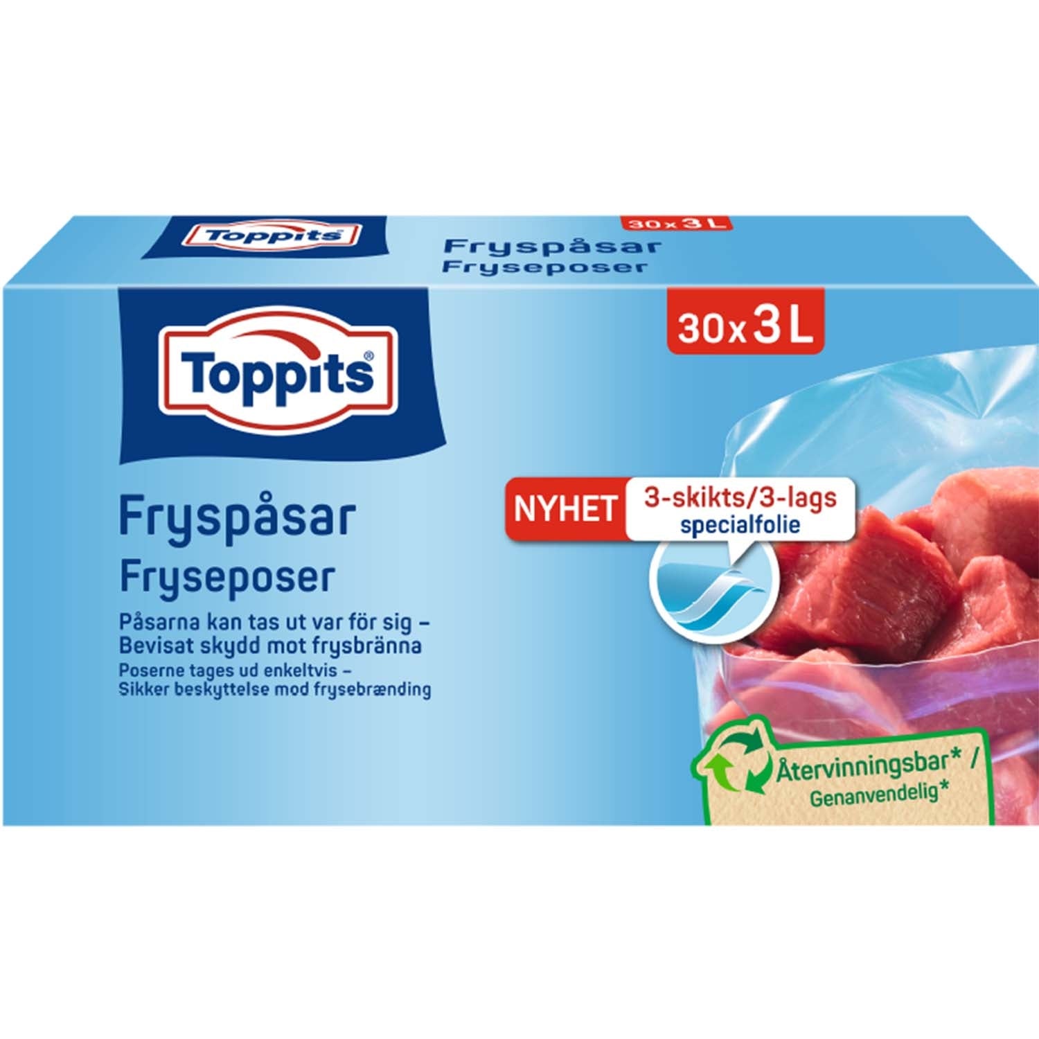 Roskapussit 3 l – 30 kpl pakkaus, kestävät ja helppokäyttöiset