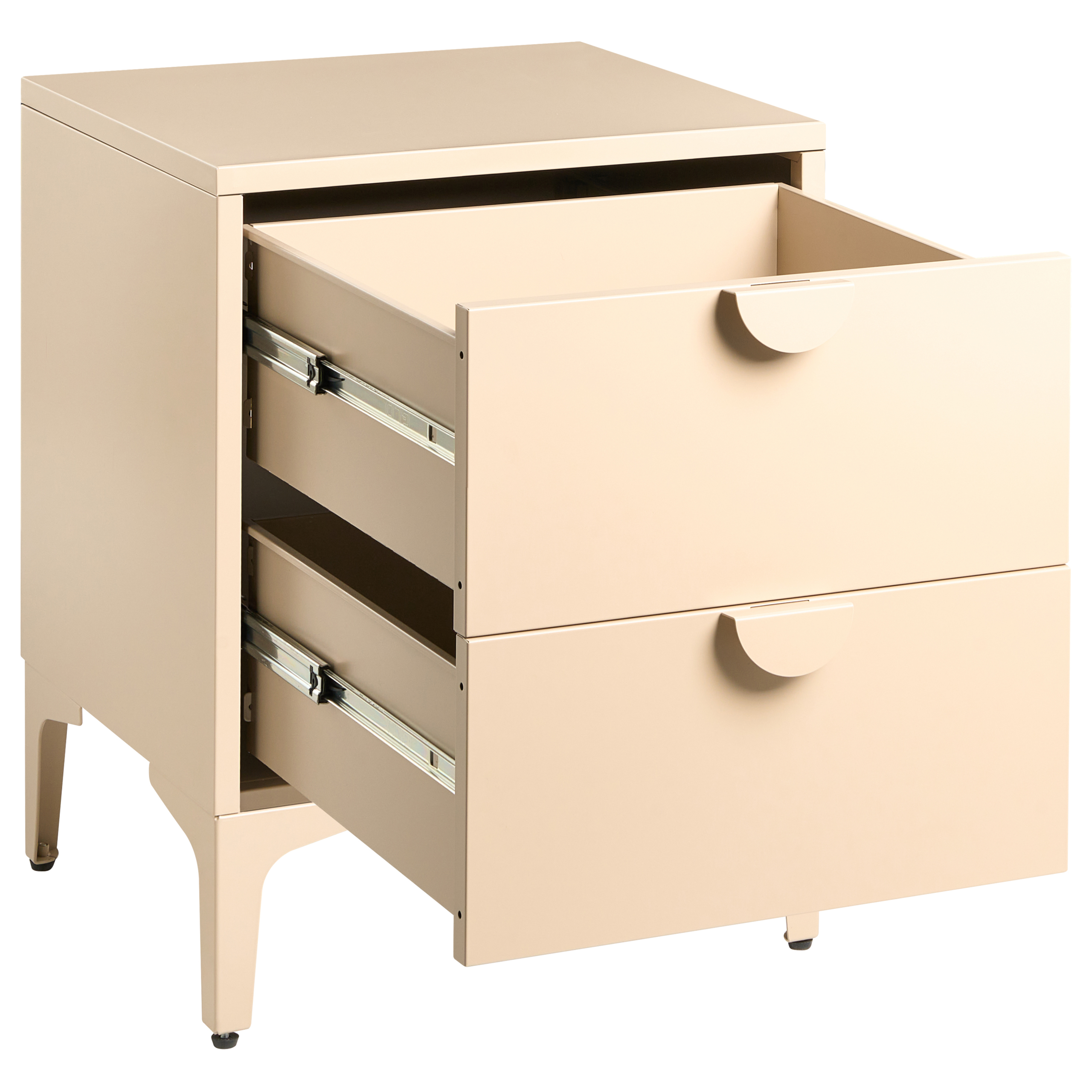 Yöpöytä 2 laatikolla ARDURA Metalli Beige