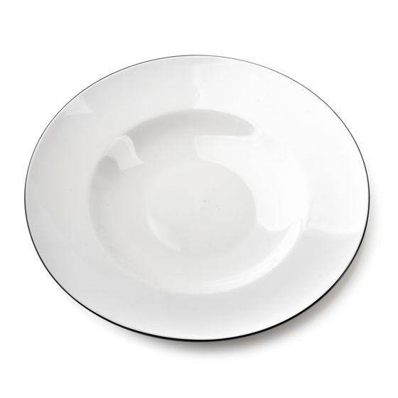 Tarjoilulautanen posliini Affek Design Simple 30x5 cm valkoinen/musta 1 kpl