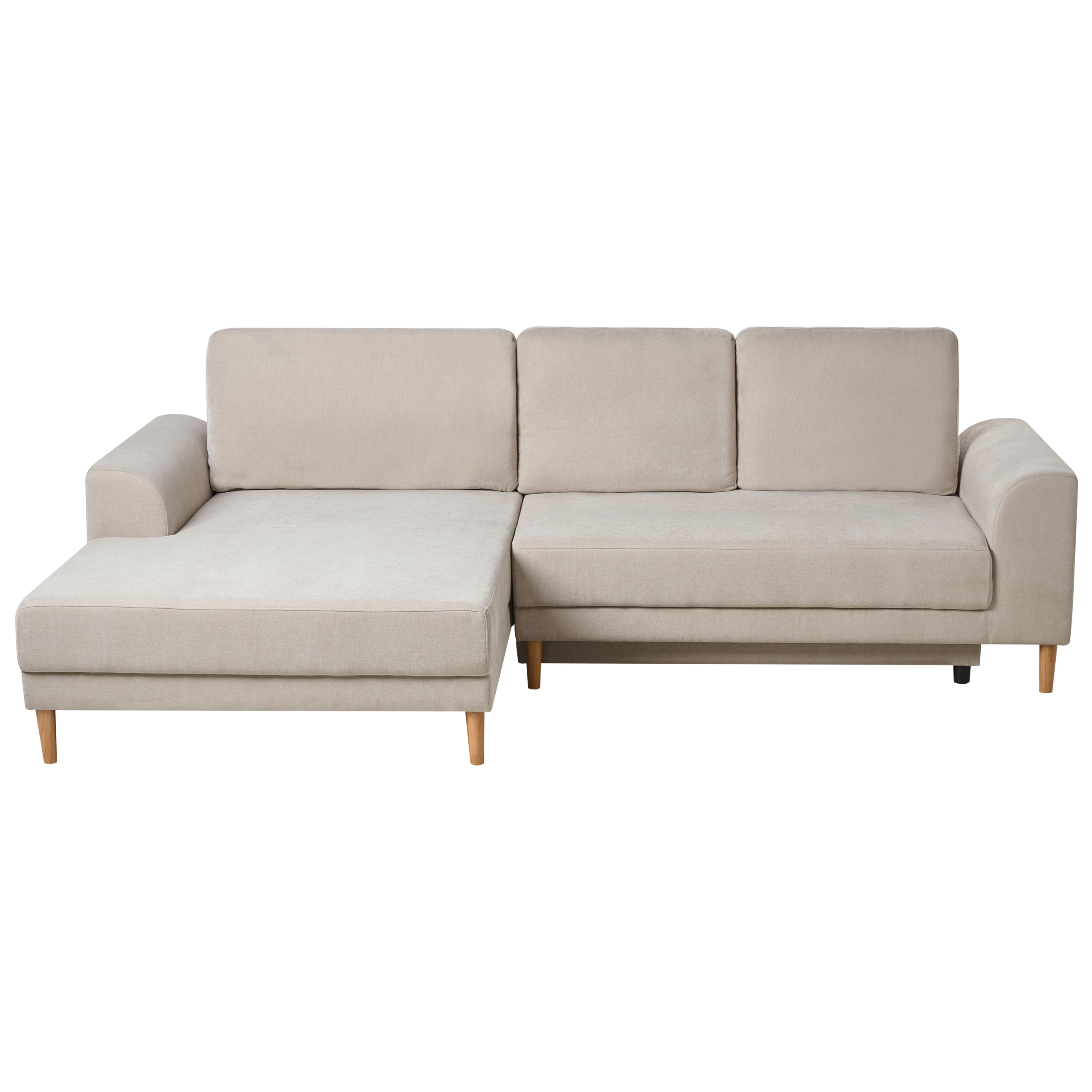 Kulmavuodesohva 3-istuttava NUBORG chenille Vaaleanbeige Oikea