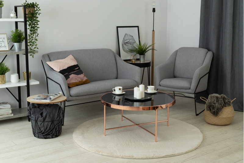 Matto BUNNY pyöreä beige Jäljitelmä kanin turkista pyöreä 100 cm