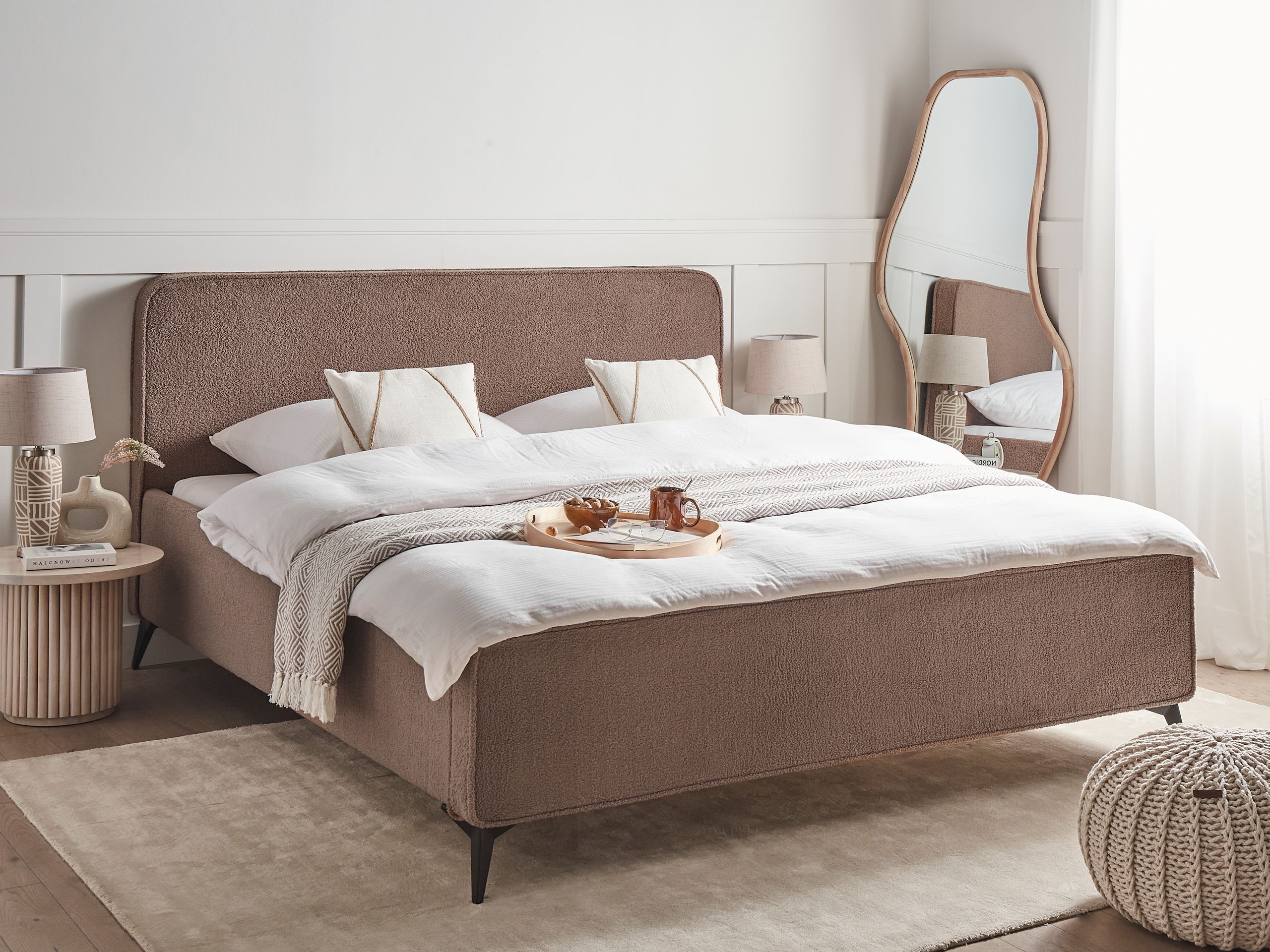 Sänky buklee VALOGNES 180 x 200 cm Ruskea