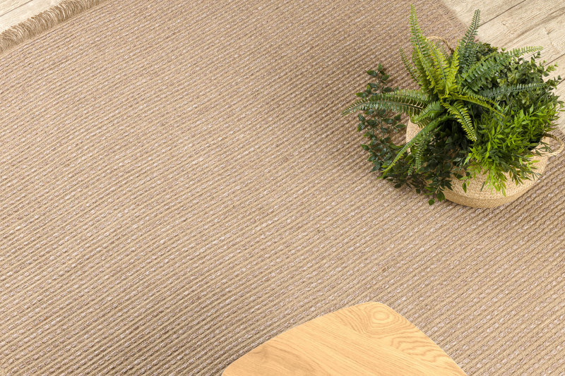 Matto JUTE 3652 tumma beige yksivärinen - juutti, litteä kudottu, 120x170 cm