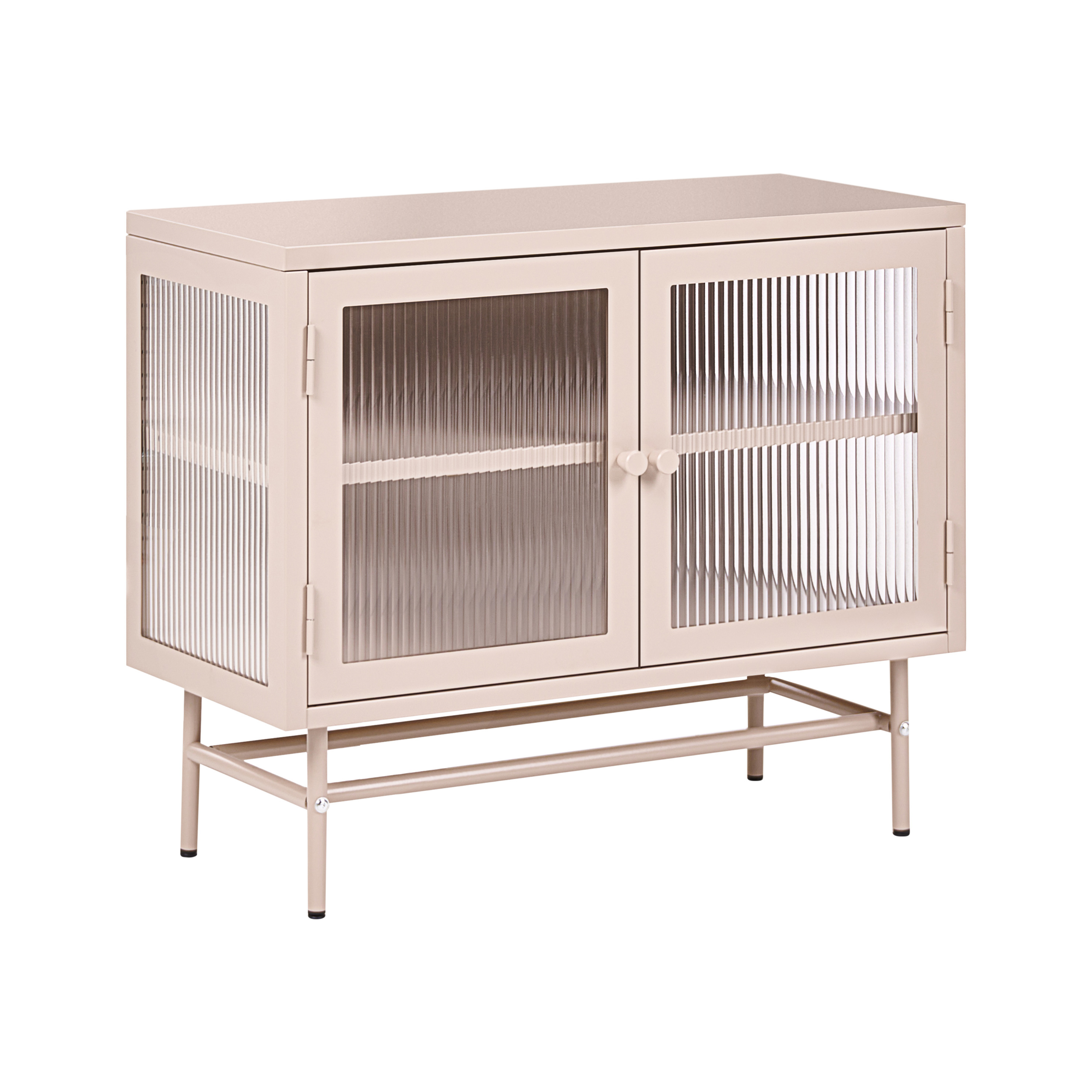 Vitriinisenkki DEVON 77 cm Metalli Beige