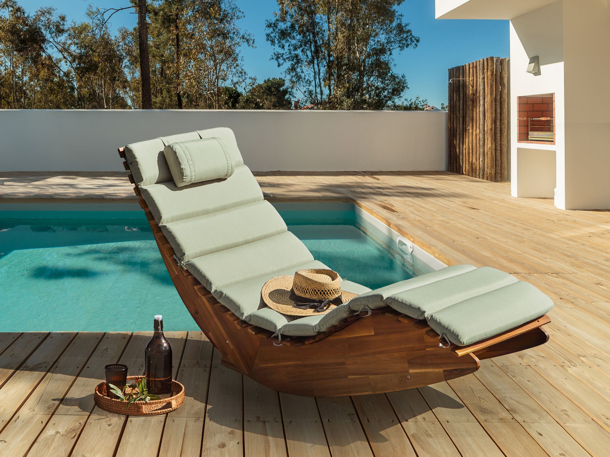 Aurinkotuolin pehmuste BRESCIA PREMIUM 180 x 60 cm Vaaleanvihreä