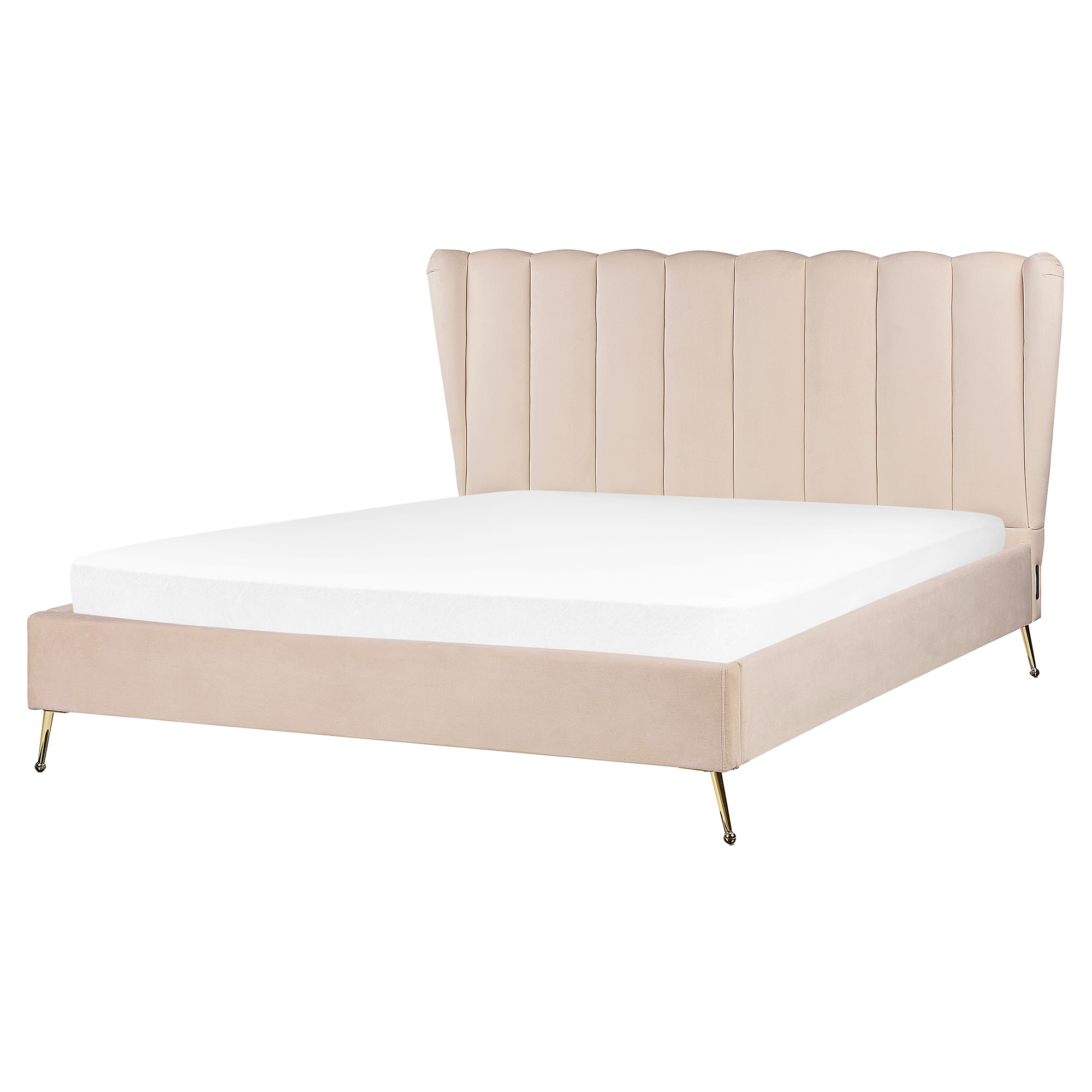 Sänky Sametti MIRIBEL 160 x 200 cm Beige