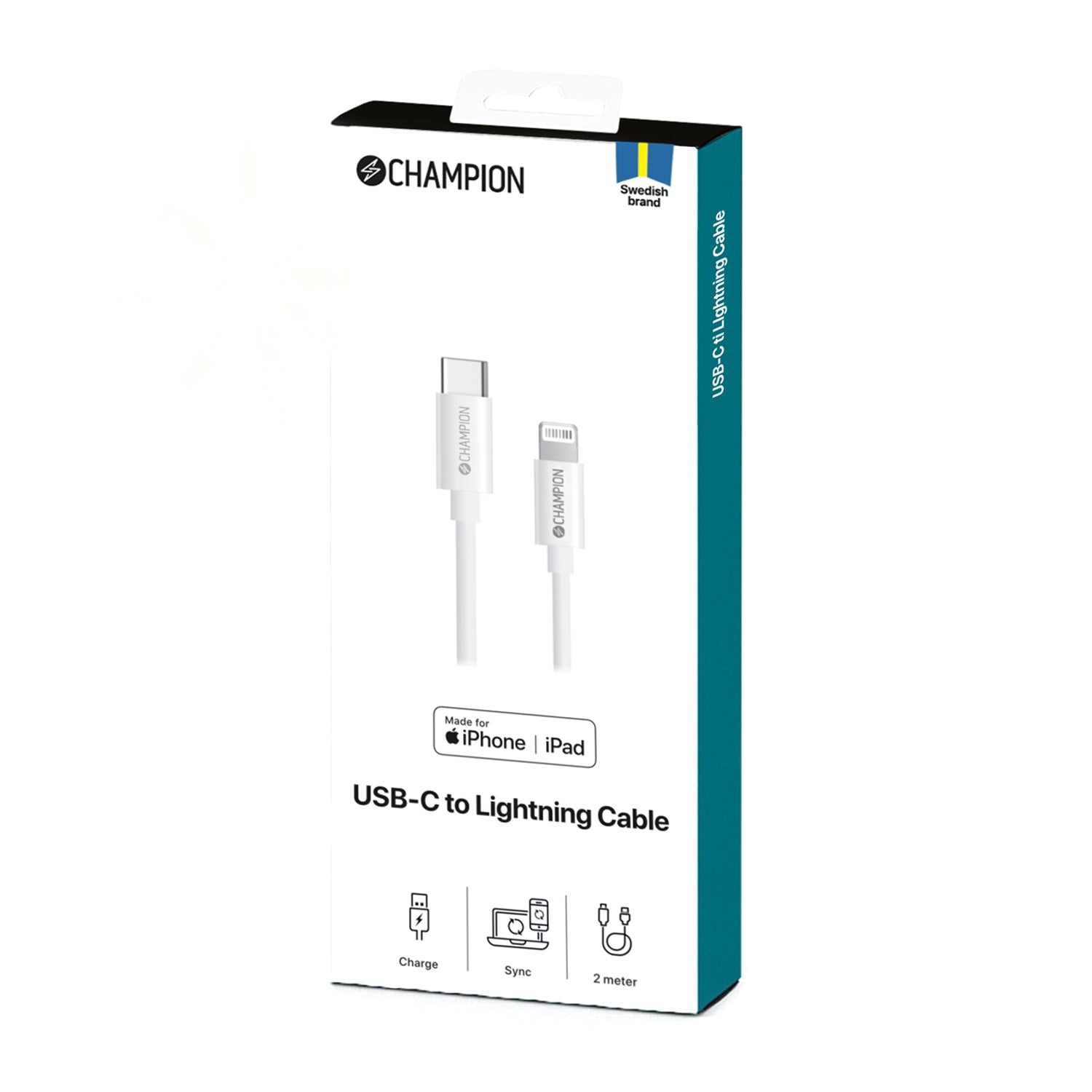 USB-C-Lightning-kaapeli 2 m valkoinen