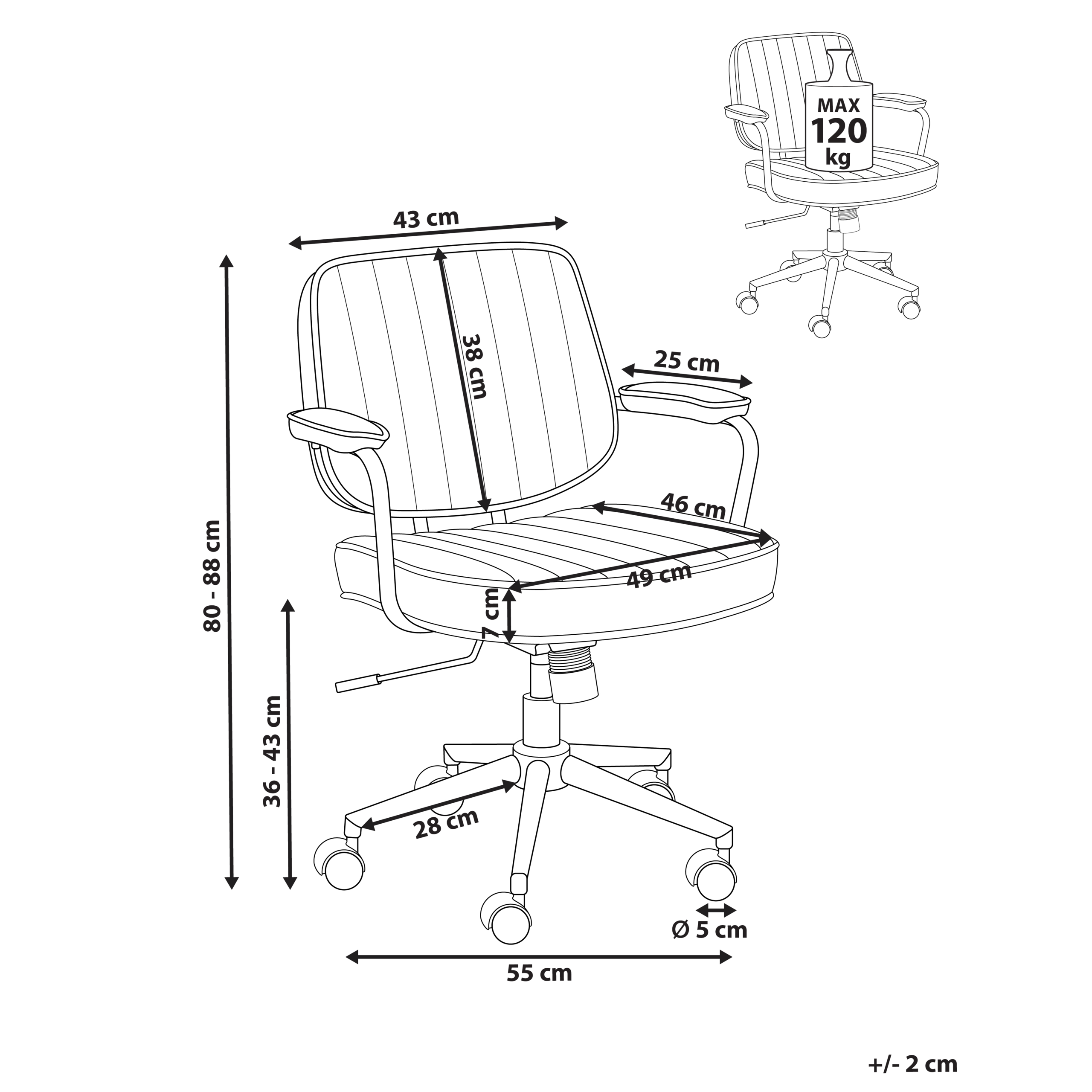 Työtuoli BERNE keinonahka Ruskea