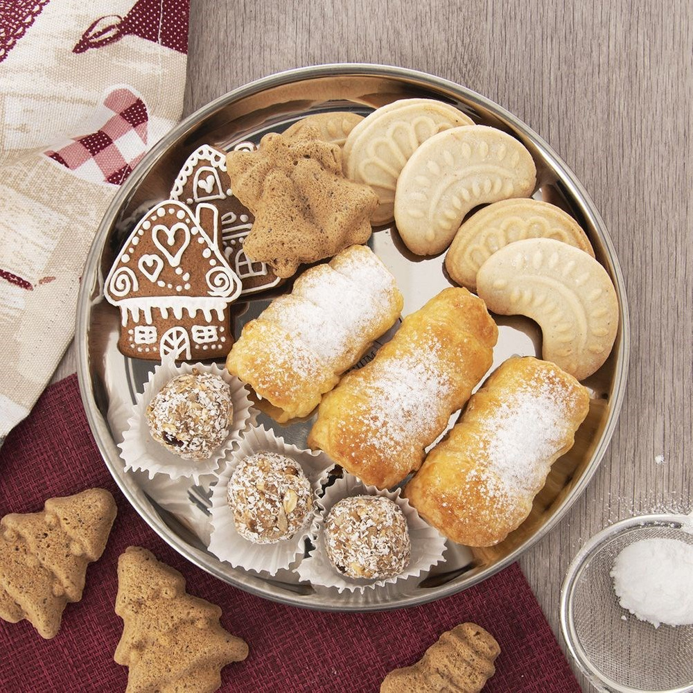 Pyöreä teräksinen tarjoilualusta 18 cm