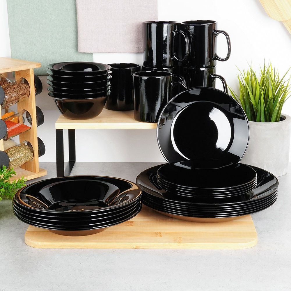 Mustat lasikulhot 300 ml 6 kpl.