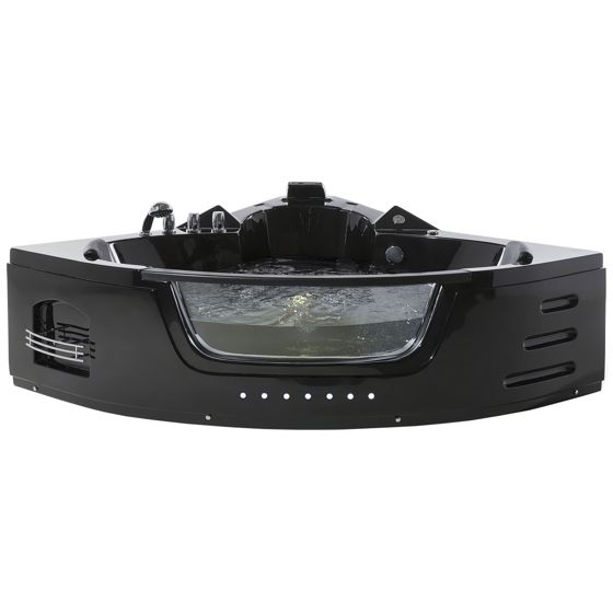 Kulmaporeamme LED-valolla MARTINICA 214 x 155 cm Musta