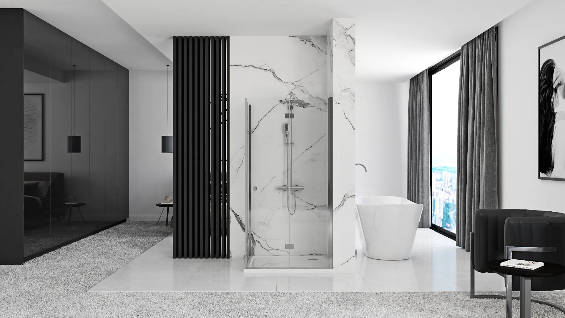 REA Taitettava suihkukaappi FOLD N2 100x110 kromi, 100X110X190CM