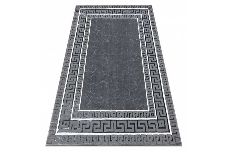 Matto ALLURE 1960 Kreikkalainen avain, kehyskuviolla - Rakenteellinen, tyylikäs, glamour harmaa