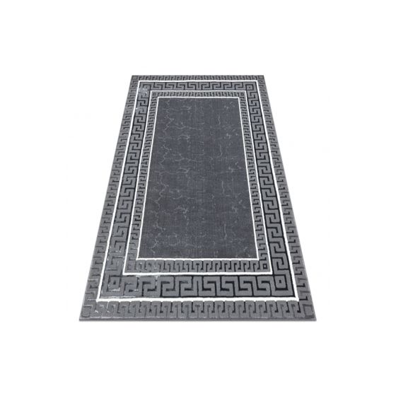 Matto ALLURE 1960 Kreikkalainen avain, kehyskuviolla - Rakenteellinen, tyylikäs, glamour harmaa
