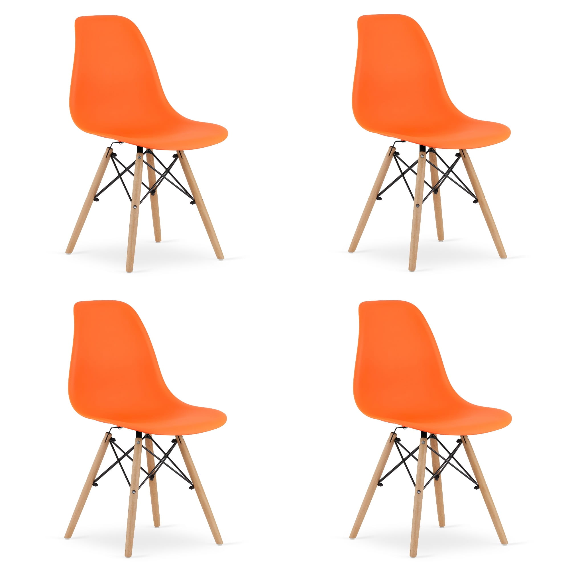 OSAKA-tuoli, oranssi, luonnonväriset jalat (4 kpl)