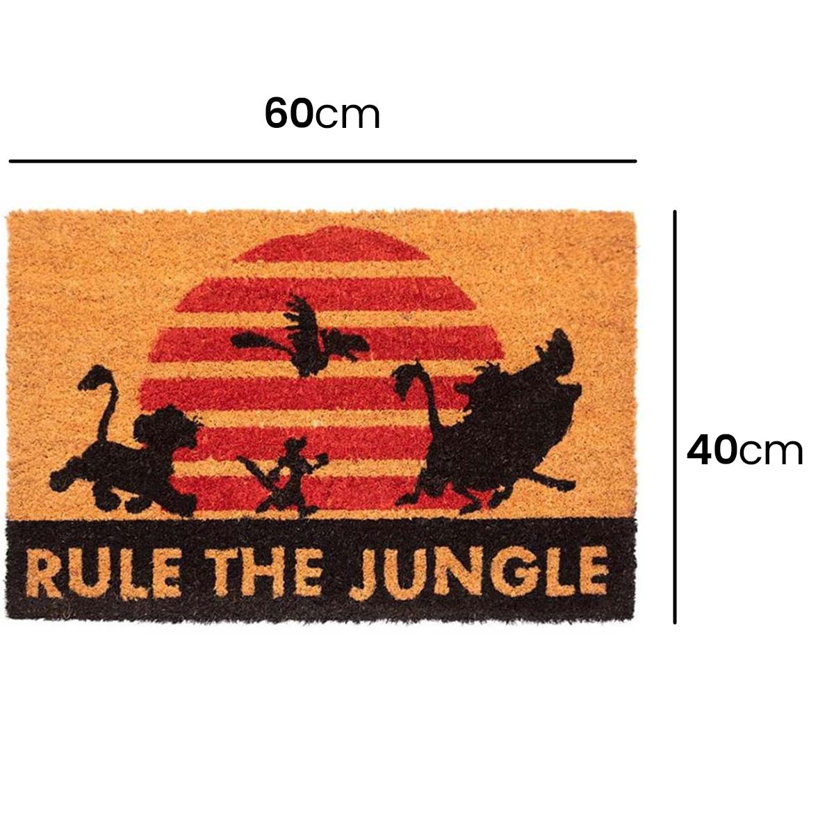 Koristekynnysmatto Leijonakuningas Rule the Jungle Kuvio 40x60cm Liukumaton