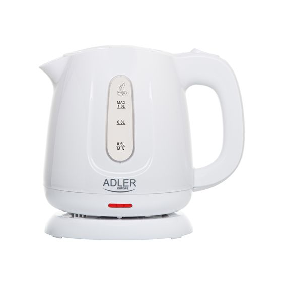 Adler Vedenkeitin | AD 1373 | Sähköinen | 850 W | Tilavuus 1 L | Polypropeeni | 360° jalusta | Valkoinen