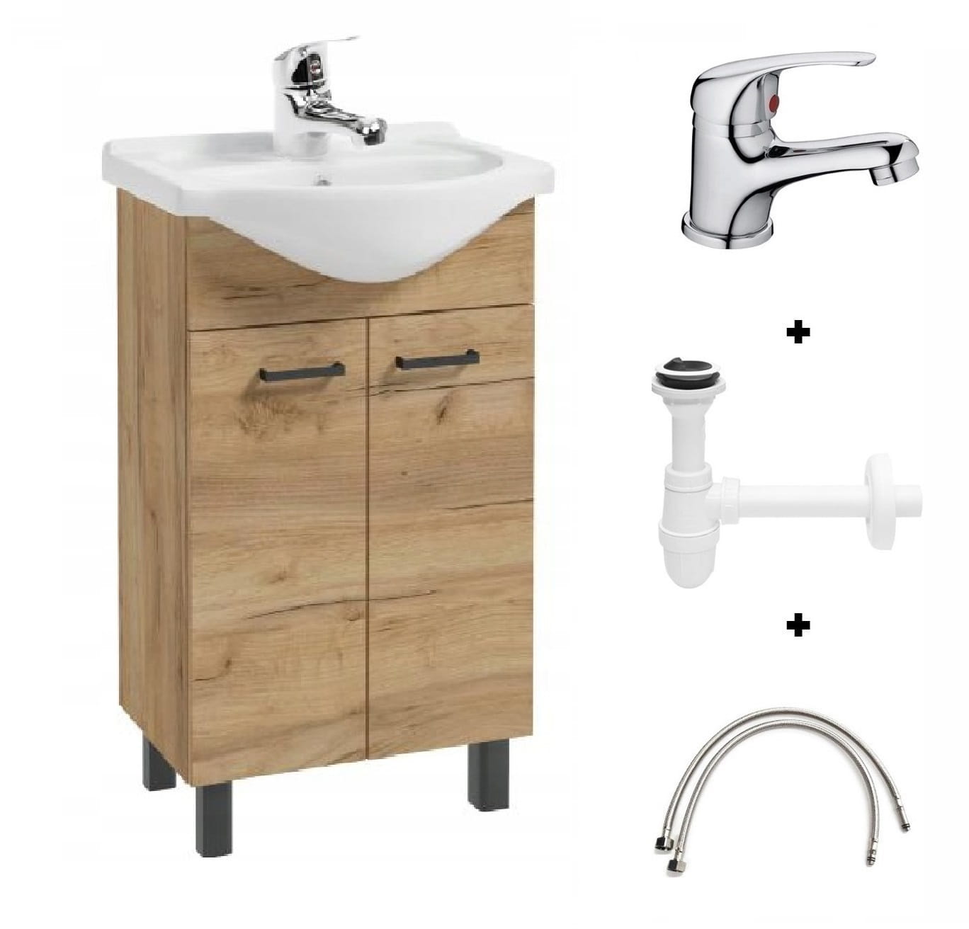 Kylpyhuonesarja, pesuallaskaappi, 50 cm, askartelutammea Mea