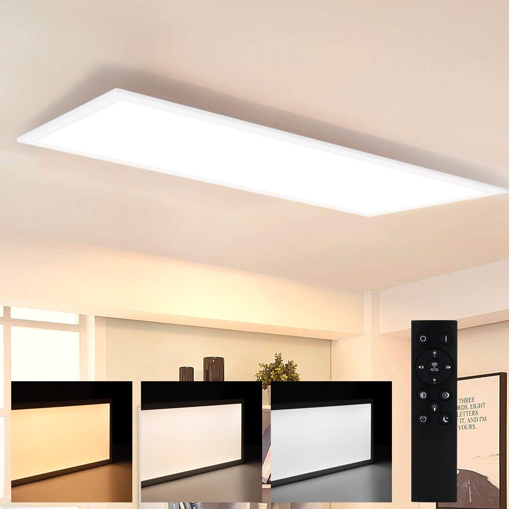 NETTLIFE LED kattopaneeli valkoinen moderni 42w himmennettävä kattovalaisin kaukosäätimellä 100x25cm