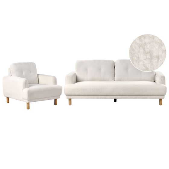 Sohvaryhmä 4-istuttava TUVE buklee Valkoinen