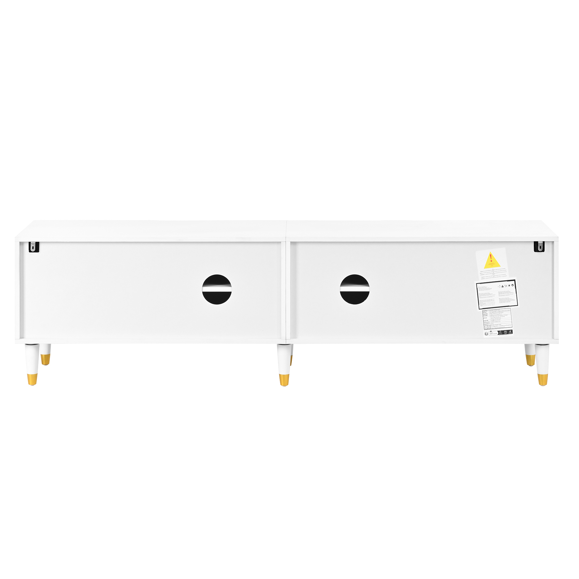 TV-taso 180x40x50 cm valkoinen lastulevy MDF säilytyksellä liukuovilla ja massiivipuuisilla jaloilla