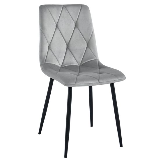 LIBRA-tuoli, hopeanharmaa sametti, mustat jalat (1 kpl)