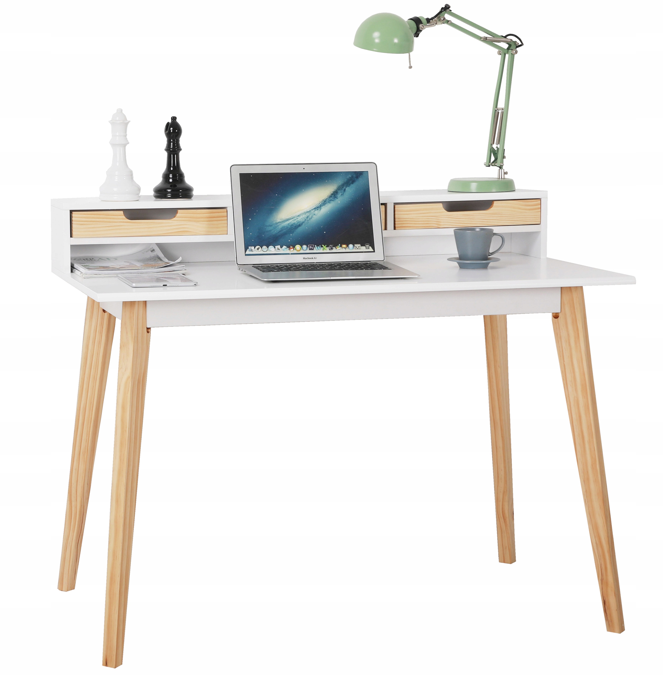 ELEGANTTI TYÖPÖYTÄ toimistoon, moderni, suuret tietokonelaatikot