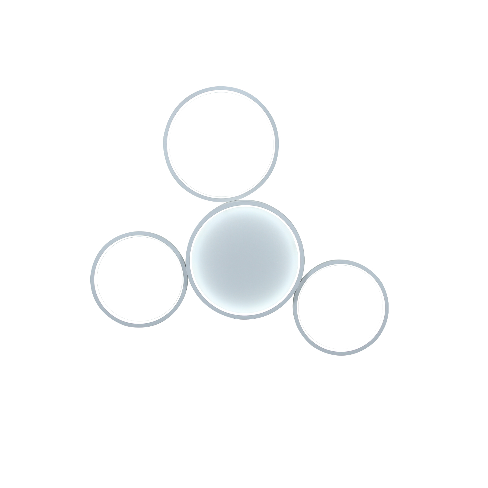 NETTLIFE LED - kattovalaisin, himmennettäväKaukosäädin, 52W, moderni Kattovalaisin, 4 metallirenkaalla