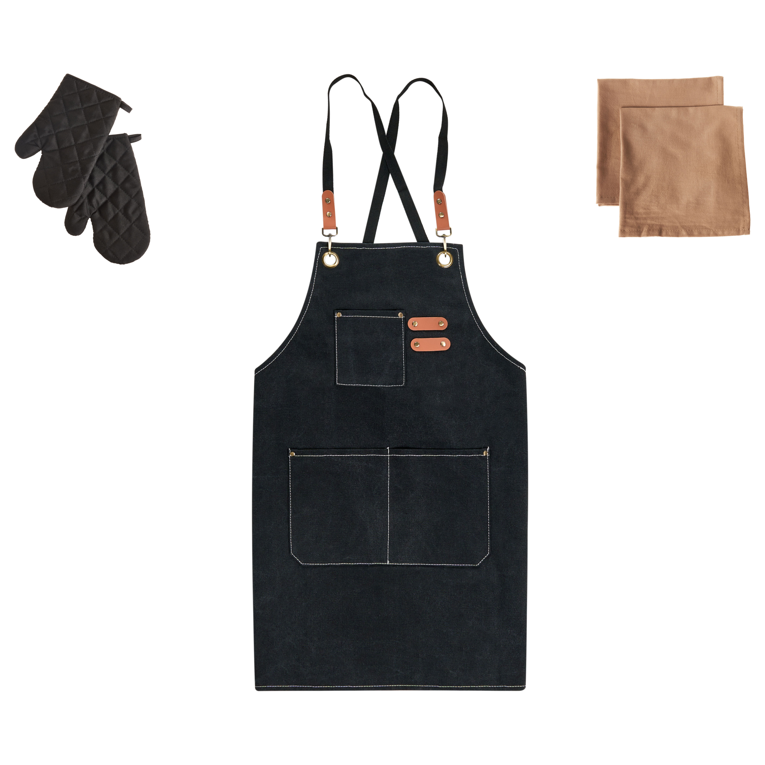 Keittiötekstiilisetti RAPHANUS Musta