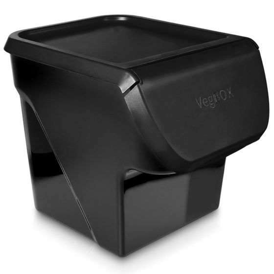 Vihannes- ja hedelmäsäilytysastia kannella, musta, 13 l