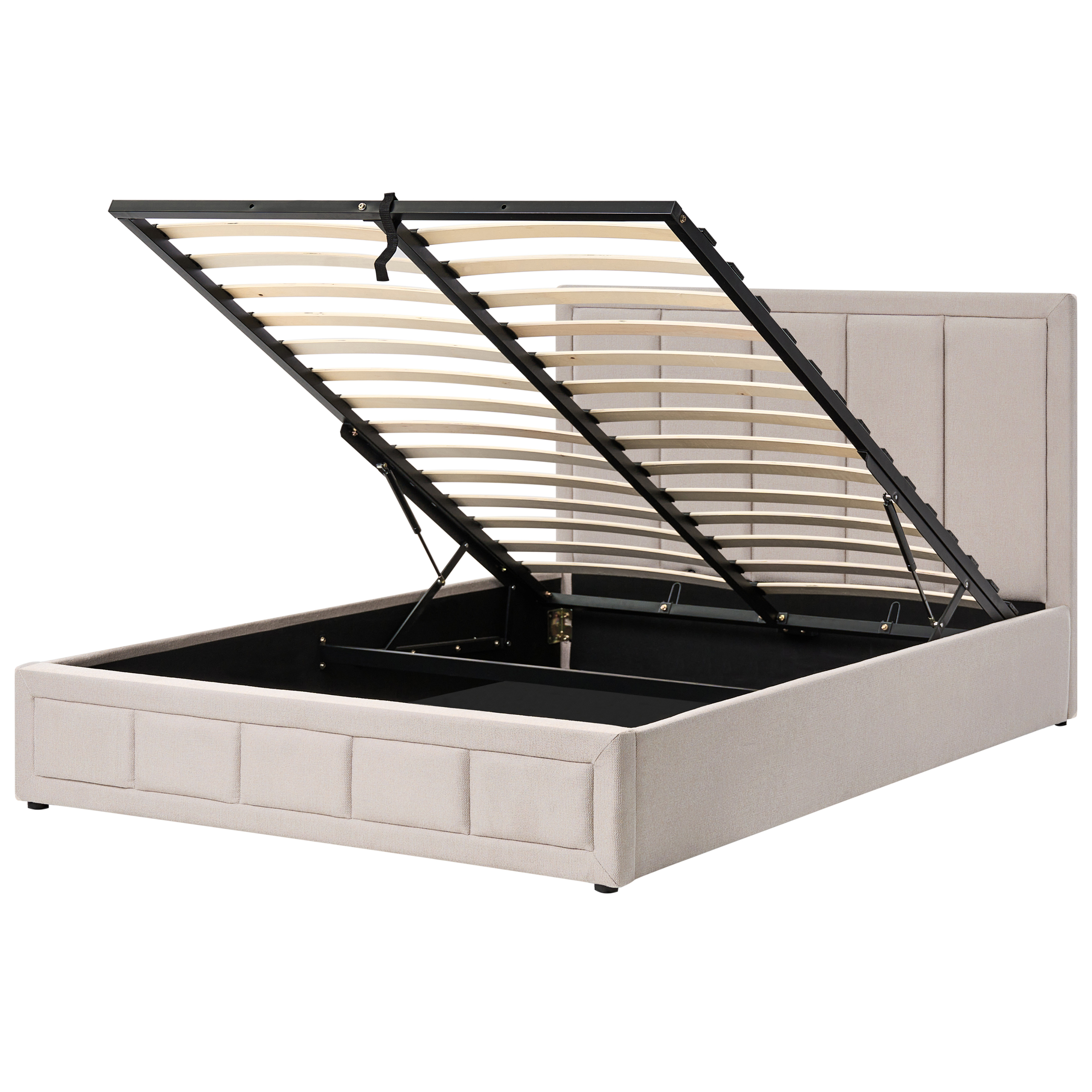 Sänky säilytystilalla kangas QUIBERON 160 x 200 cm Ruskeanharmaa